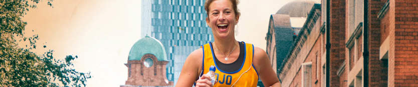 Woman running in a marathon