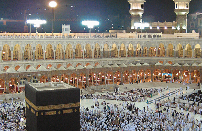 Pilgrims circling the Kaaba