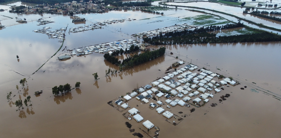 Flooded area in Lebanon during winter