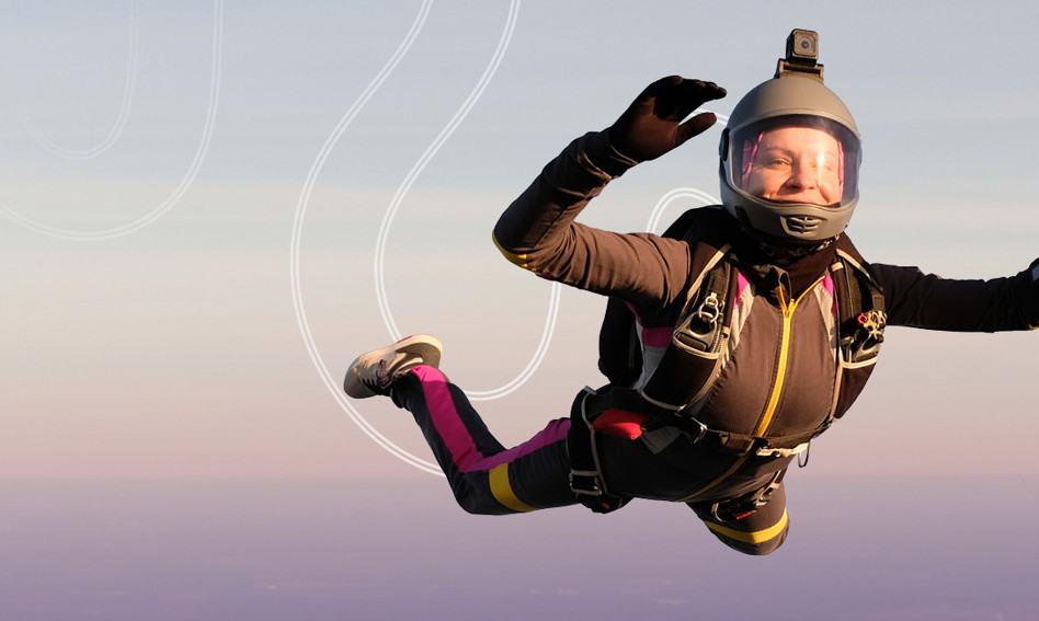 Man skydiving