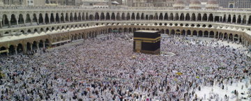 Pilgrims circling the Kaaba