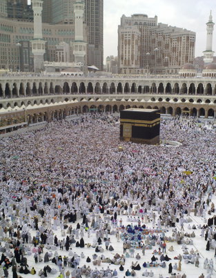 Pilgrims circling the Kaaba
