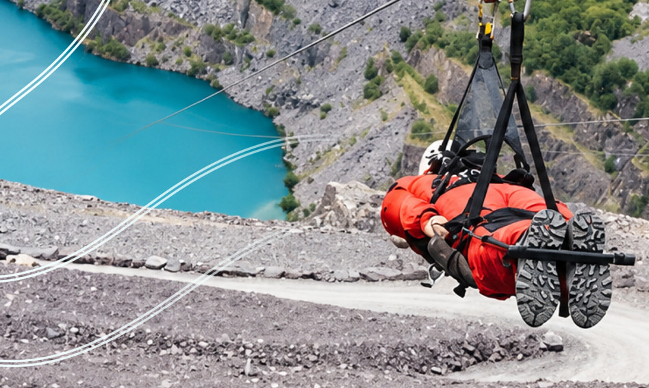 Man ziplining
