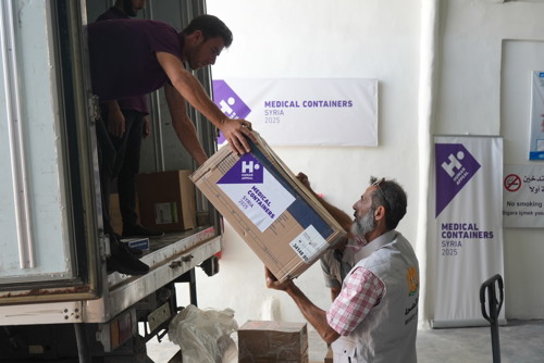 Medical supplies being distributed
