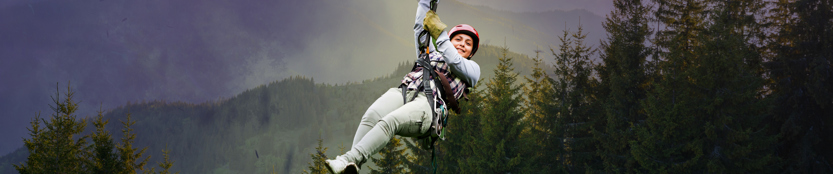 Girl on a zipwire