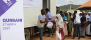 In Ethiopia, 1,848 families received 2kg of beef each.  