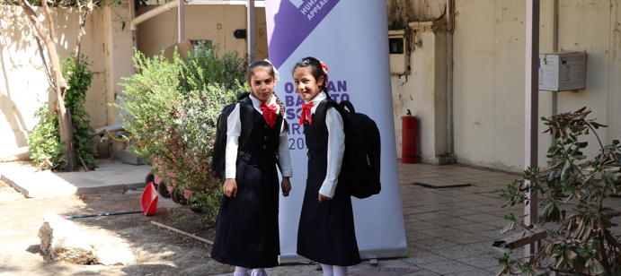 We reached 416 orphans in Iraq with back to school kits, bags containing notebooks, stationery, lunch boxes and water bottles.