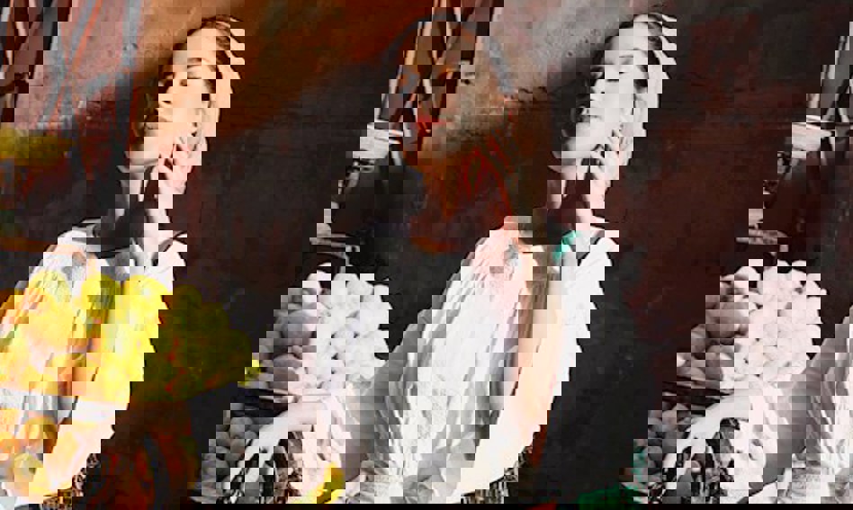 Woman doing skincare routine