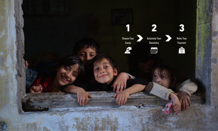 Children looking over a windowsill