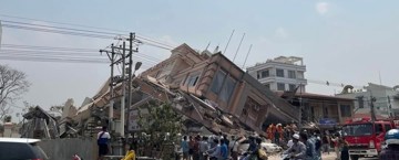 Destruction in Myanmar following the earthquake