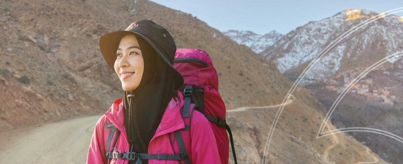 Women summiting Mount Toubkal in Morocco on a Human Appeal sisters-only orphan appeal challenge.
