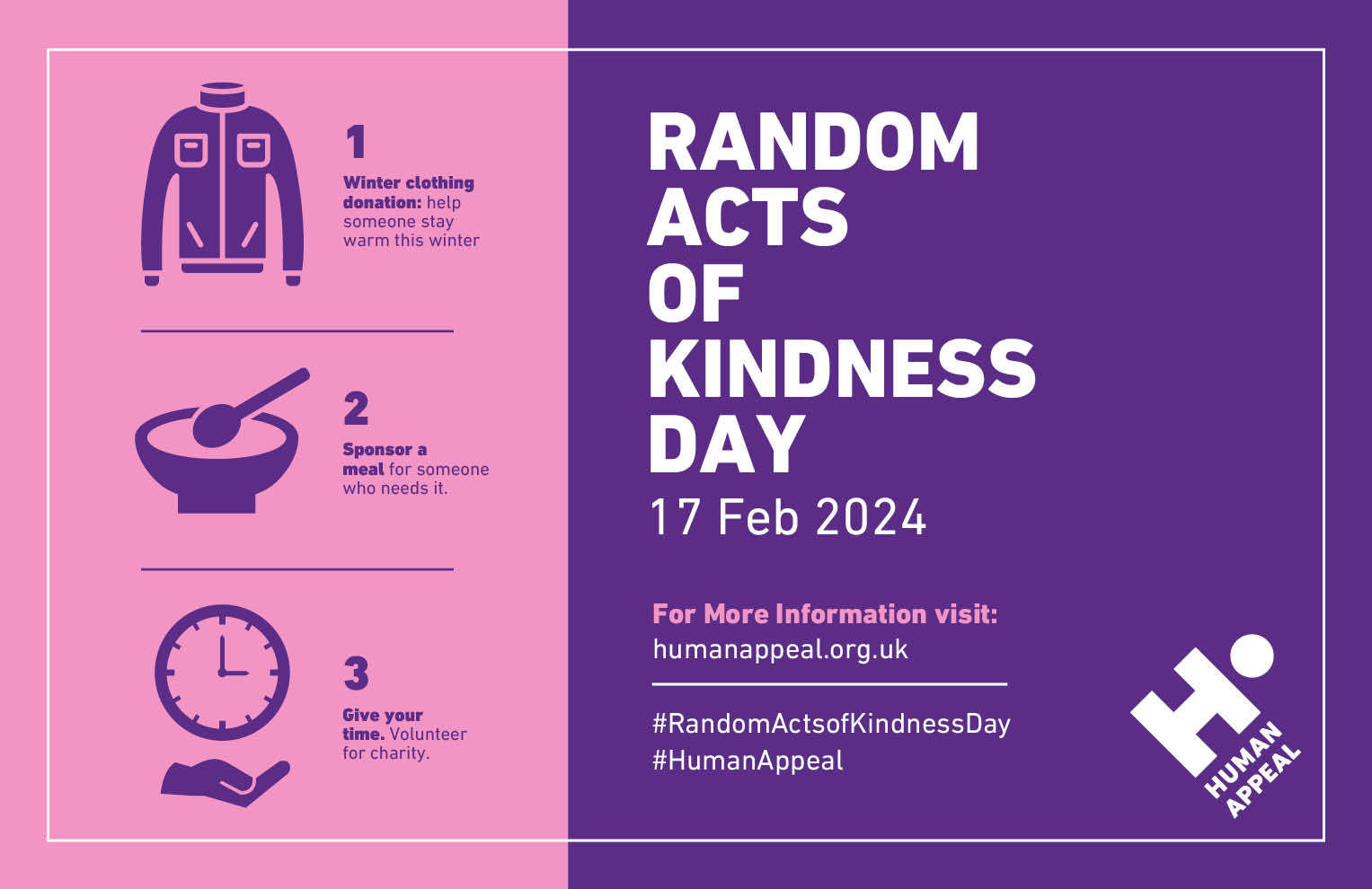 Support Charities This Random Acts Of Kindness Day Says Human Appeal   Random Acts Of Kindness Day Infographic 20246 Uk 