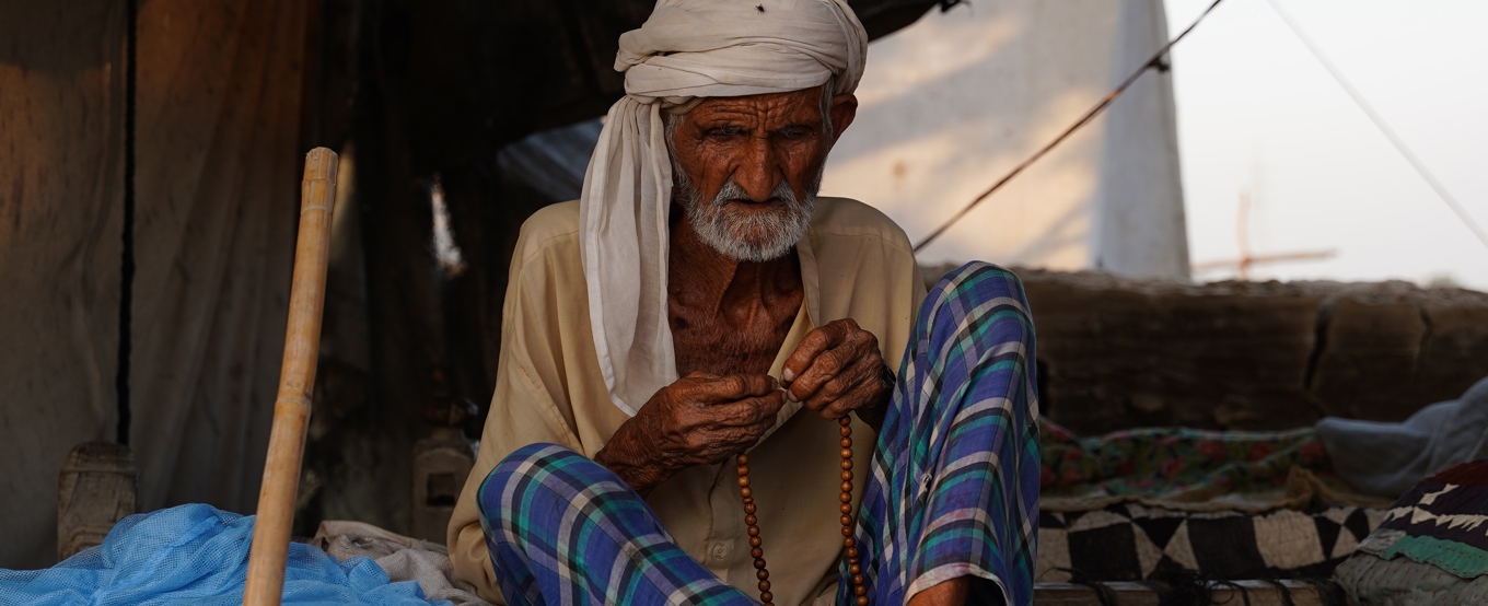 Elderly male in supplication