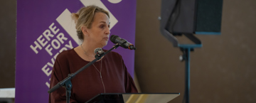 Samantha Barlow, Human Appeal's Global Volunteer Manager, at the Purple Legacy Awards