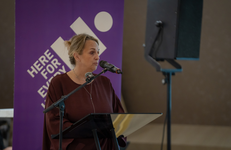 Samantha Barlow, Human Appeal's Global Volunteer Manager, at the Purple Legacy Awards
