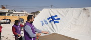 We set up 50 tents and distributed 100 blankets to families that have been recently displaced. 